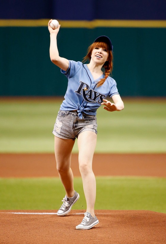 Carly Rae Jepsen at Astros vs Rays game in St Petersburg -01