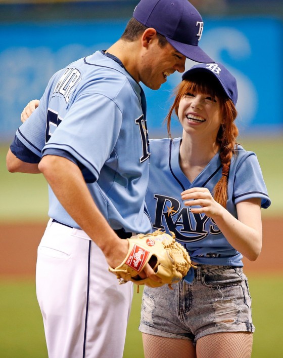 Carly Rae Jepsen at Astros vs Rays game in St Petersburg -02