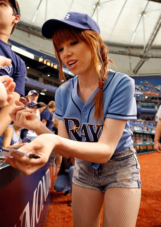 Carly Rae Jepsen at Astros vs Rays game in St Petersburg -03