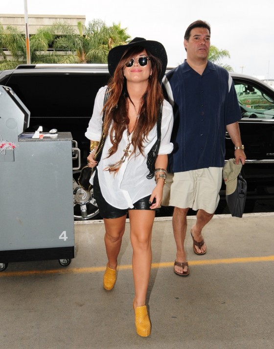 Demi Lovato Leggy Candids at LAX Airport