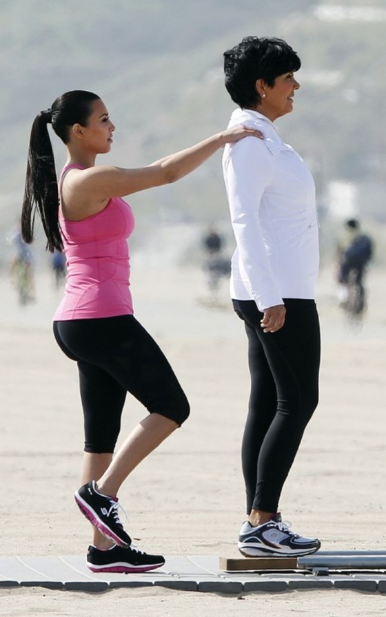 Kim Kardashian out on the beach in Santa Monica California April 12 