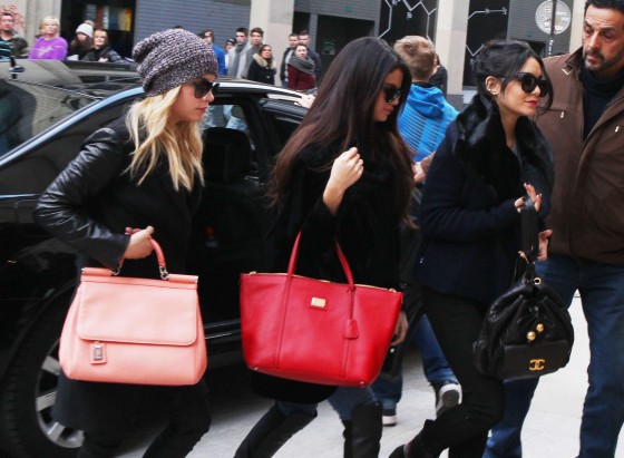 Selena Gomez with Vanessa Hudgens and Ashley Benson - Shopping Candids in Paris -32