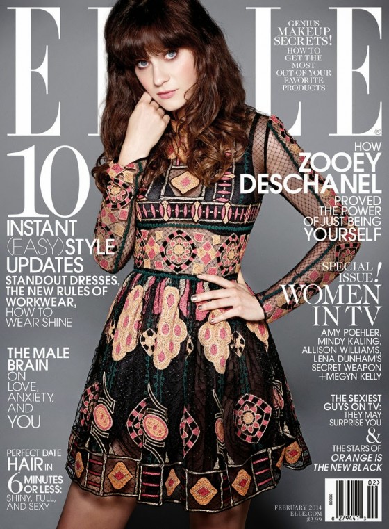 Zooey Deschanel – Elle Magazine US (February 2014) -01