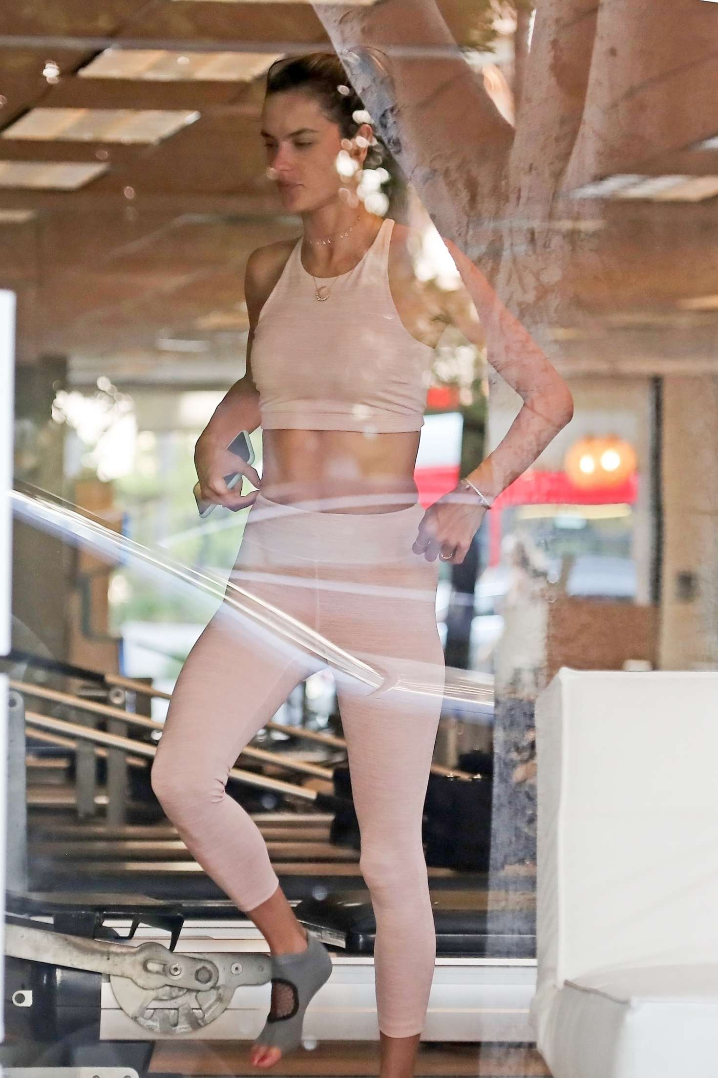 Alessandra Ambrosio at her pilates class in Los Angeles