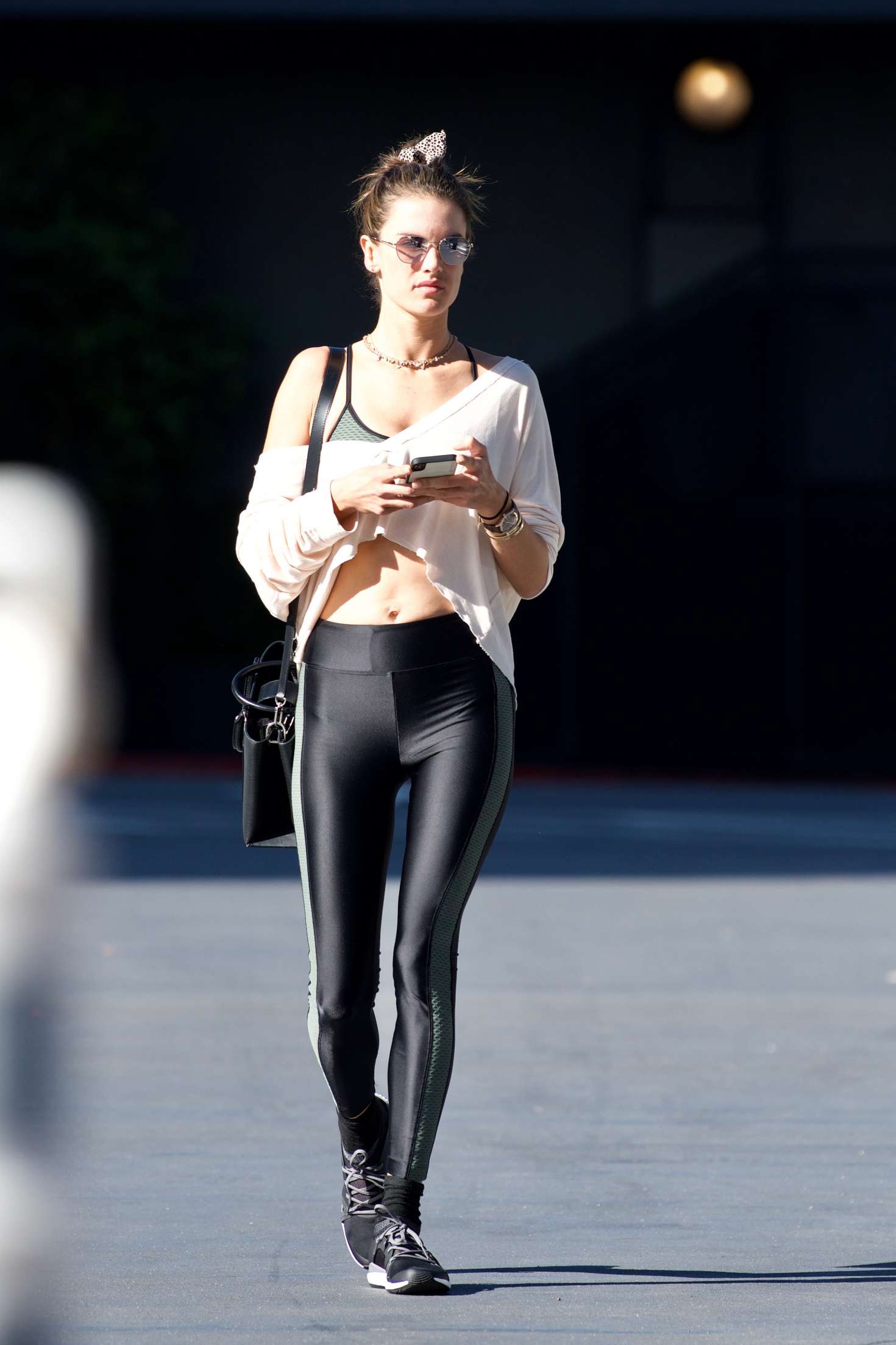 Alessandra Ambrosio in Leggings â€“ Out in Brentwood