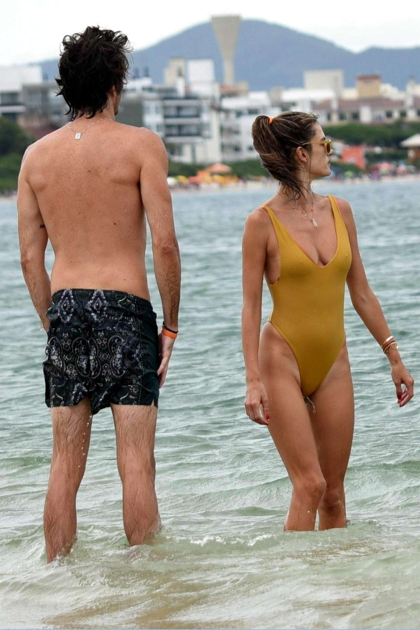 Alessandra Ambrosio in Swimsuit on the beach in Santa Catarina