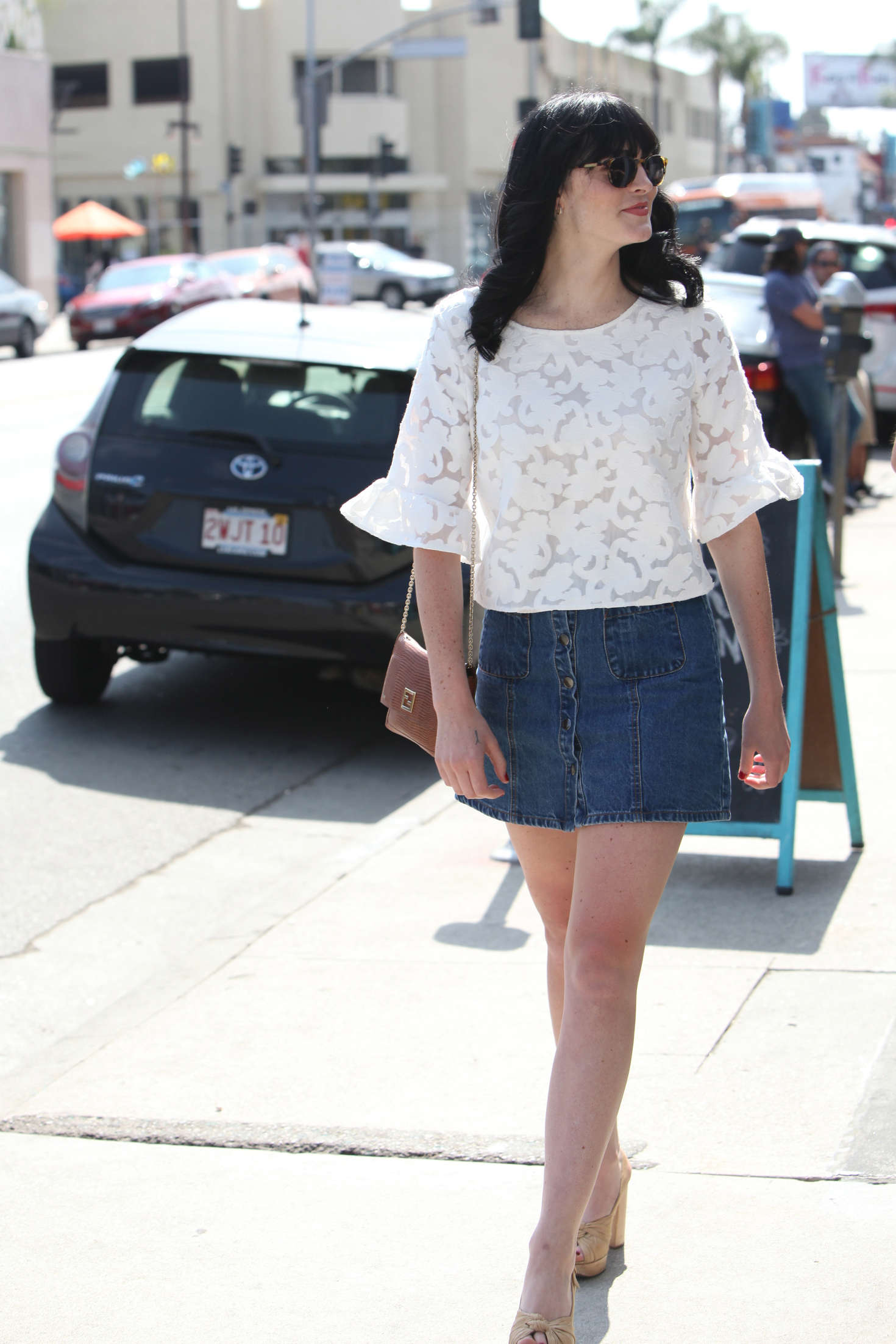 Ali Lohan in Jeans Mini Skirt out in West Hollywood