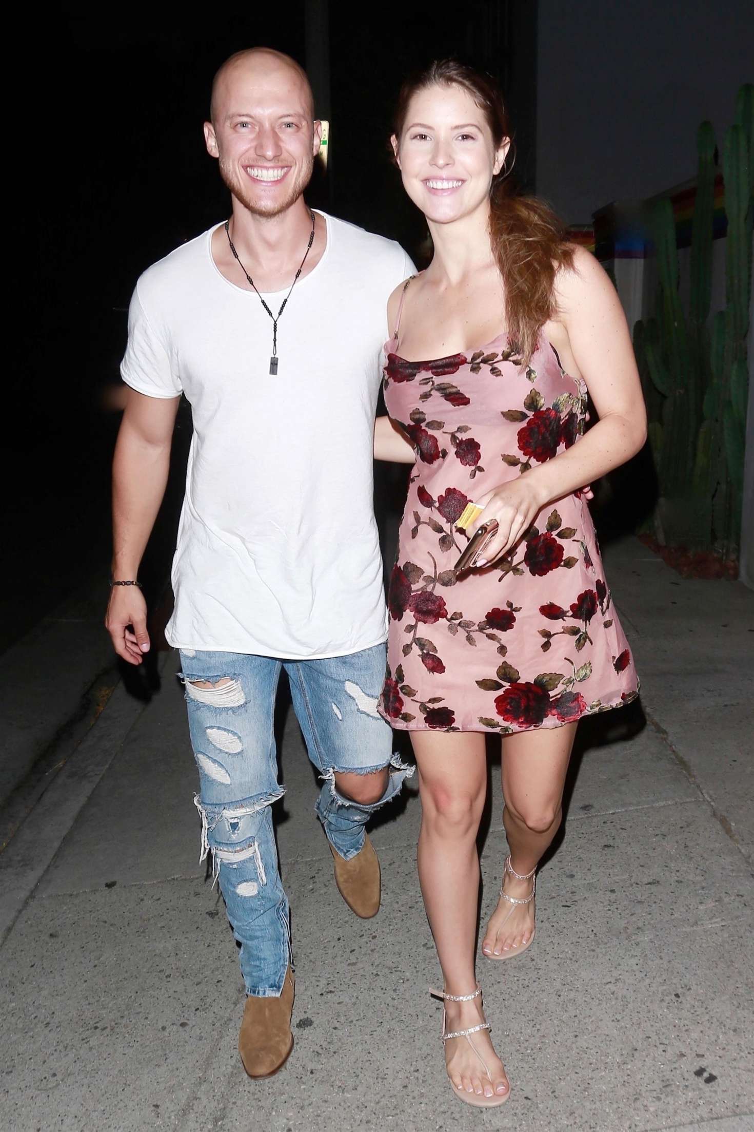 Amanda Cerny with boyfriend at a romantic dinner in Los Angeles