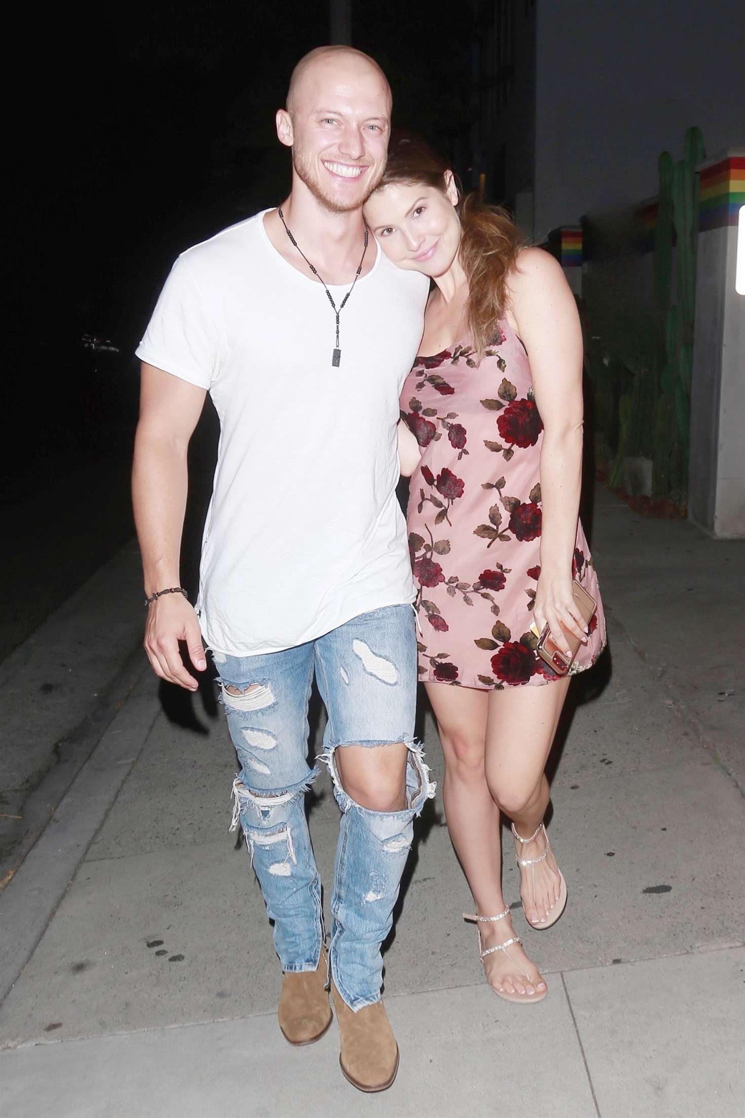 Amanda Cerny with boyfriend at a romantic dinner in Los Angeles
