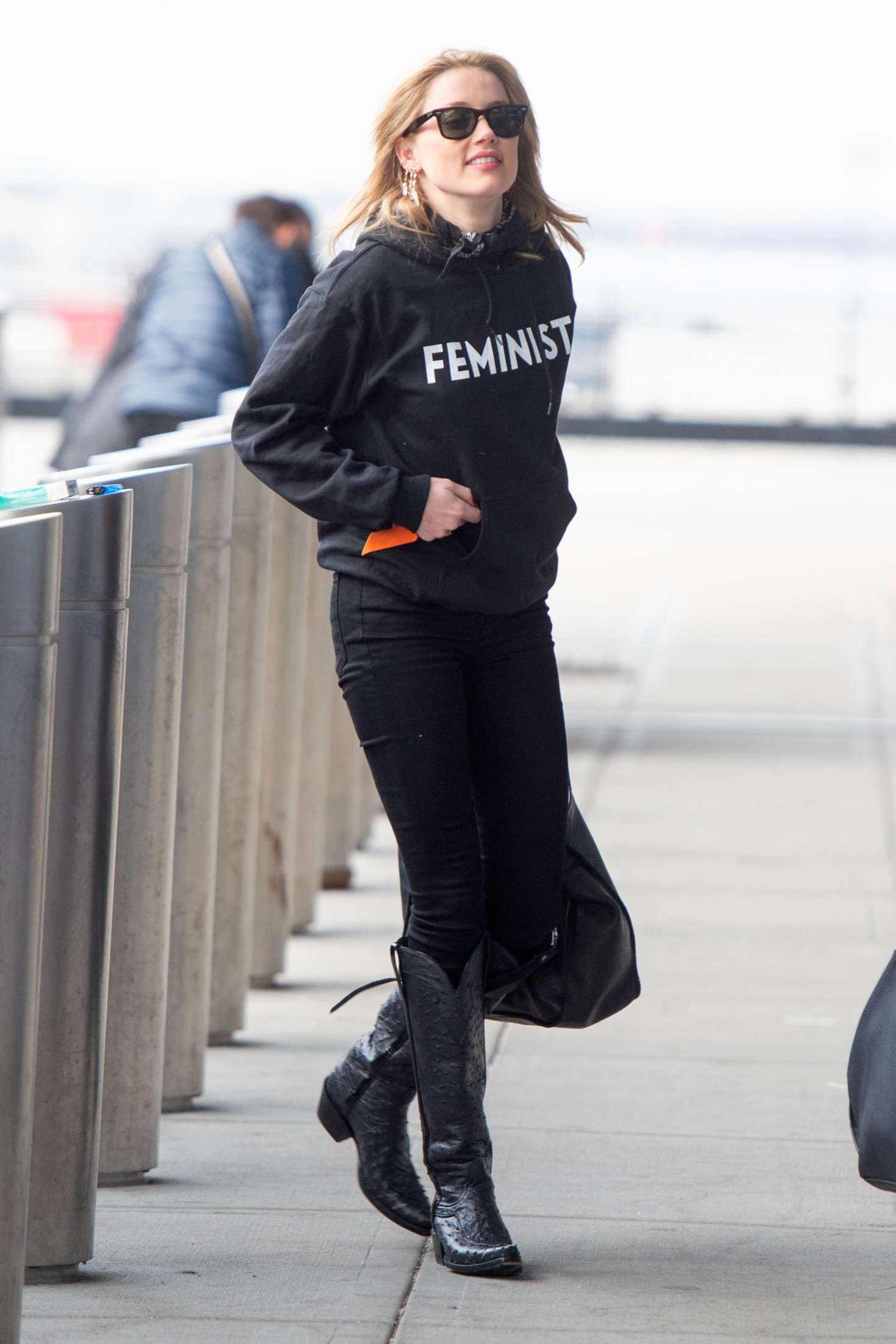 Amber Heard â€“ Arrives at JFK airport in New York