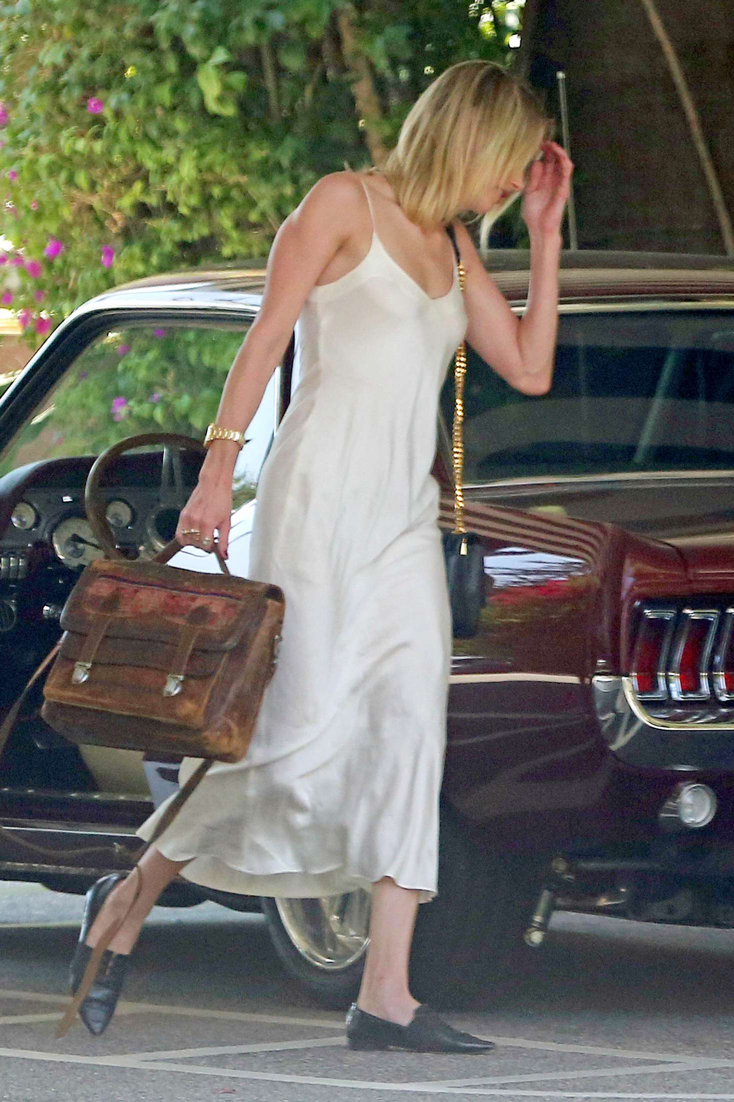 Amber Heard in White Slip Dress at the Beverly Hills Hotel in LA