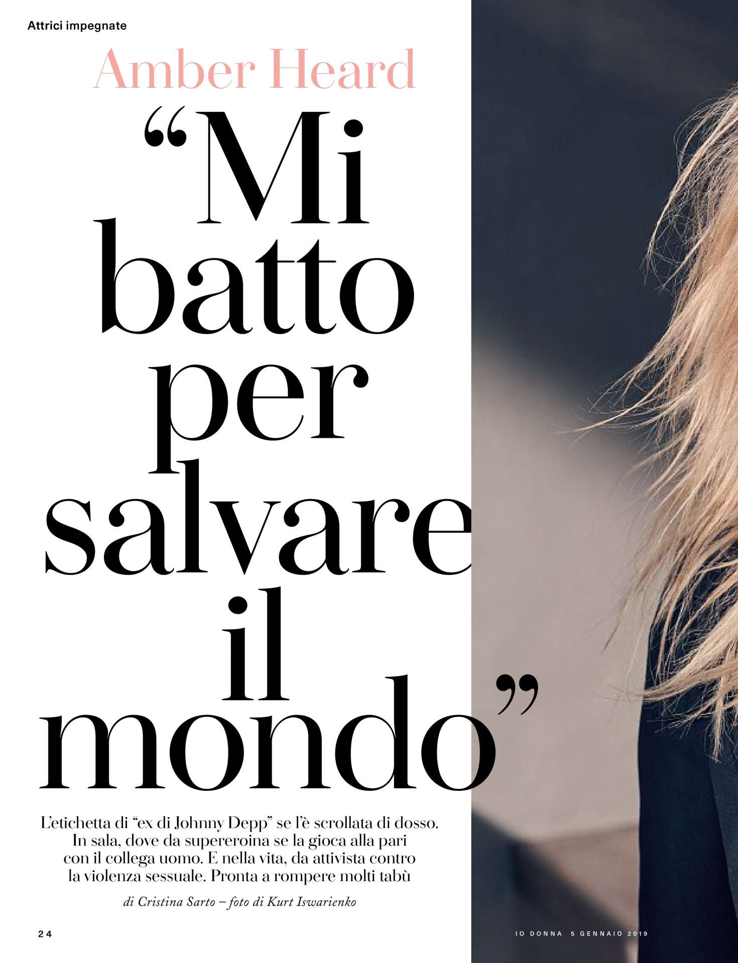 Amber Heard â€“ Io Donna del Corriere della Sera (January 2019)
