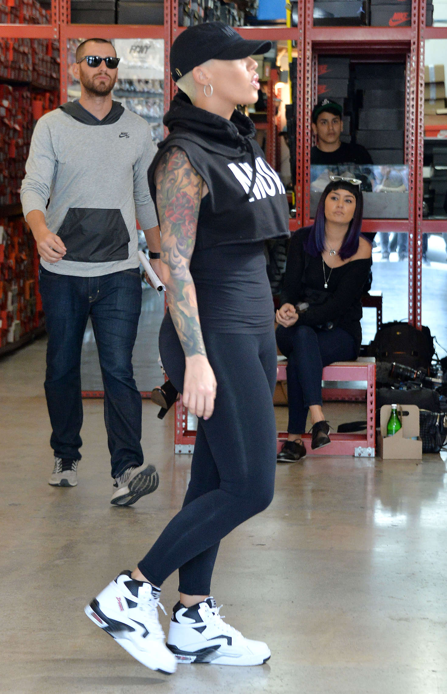 Amber Rose in Spandex Shopping in West Hollywood