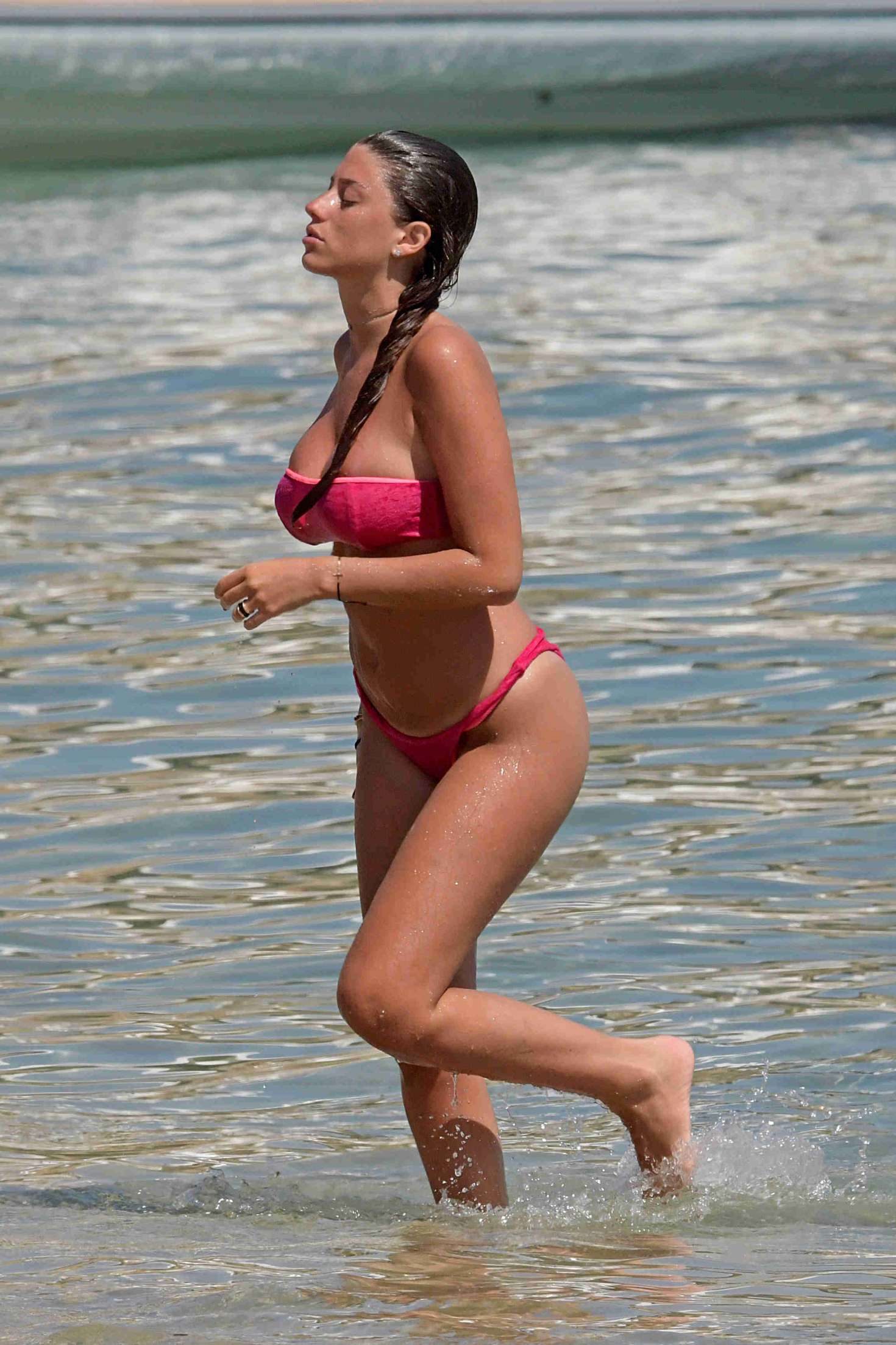 Angela Nasti â€“ Bikini on the beach at Solymar restaurant in Kalo Livadi beach â€“ Mykonos