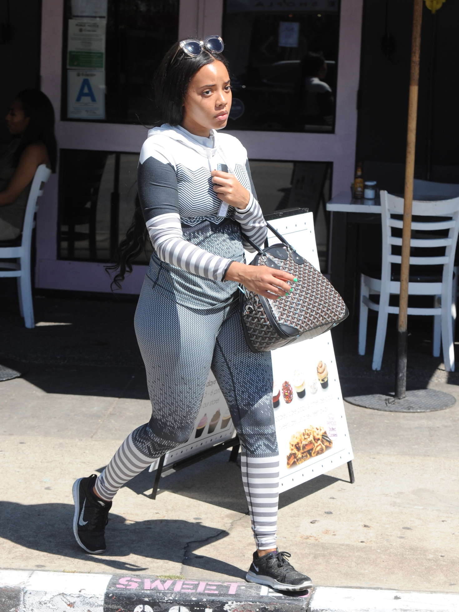 Angela Simmons in Tights out in West Hollywood