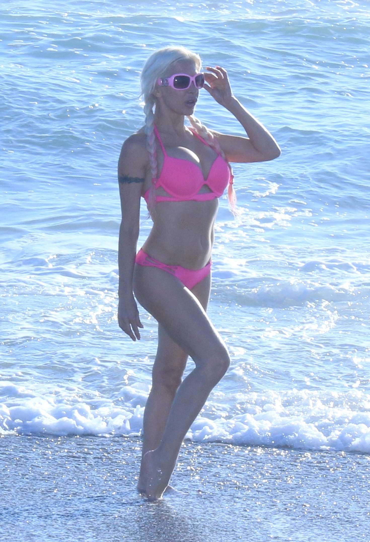 Angelique Morgan in Pink Bikini in Malibu
