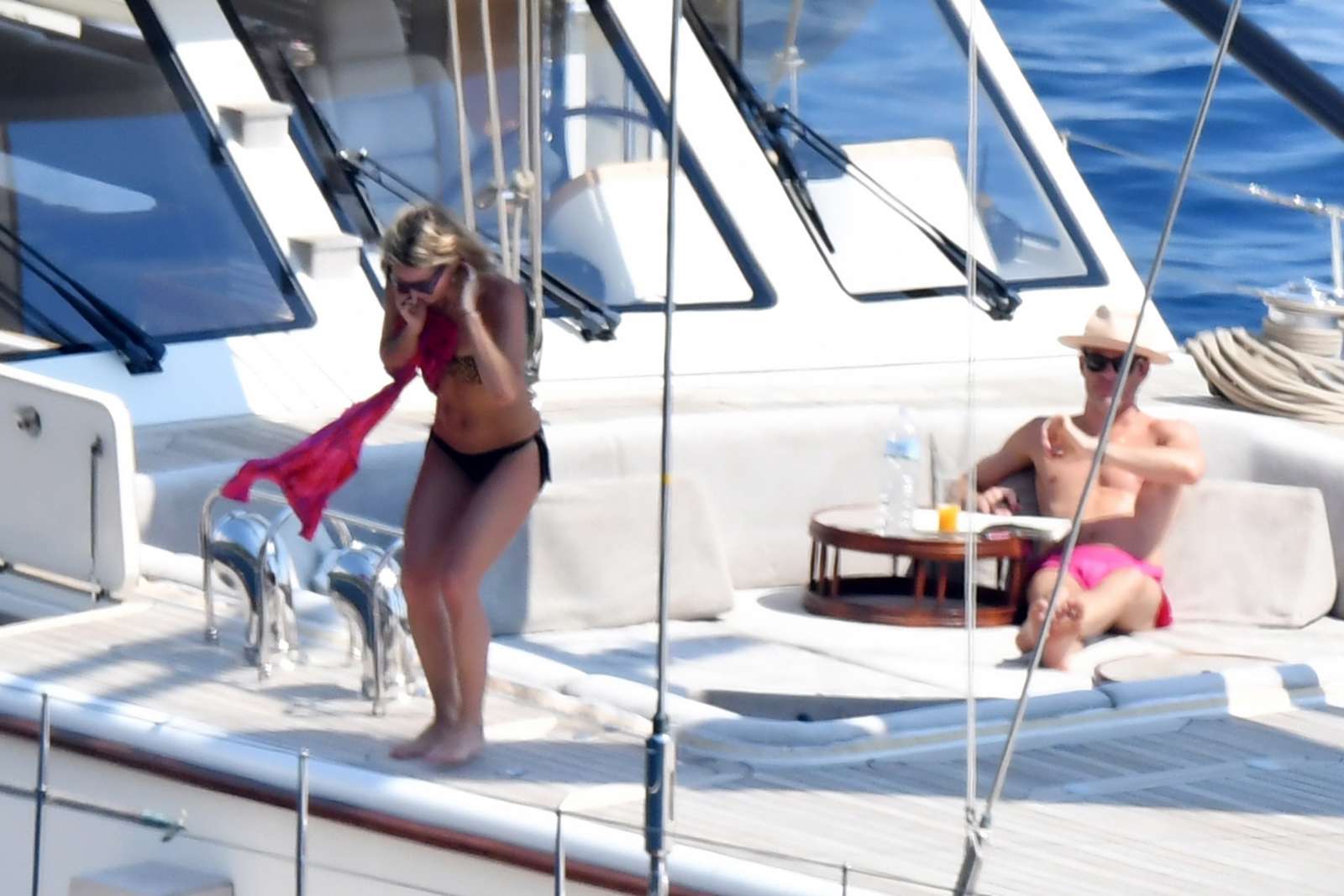 Annabelle Wallis in Bikini on a Yacht in Positano