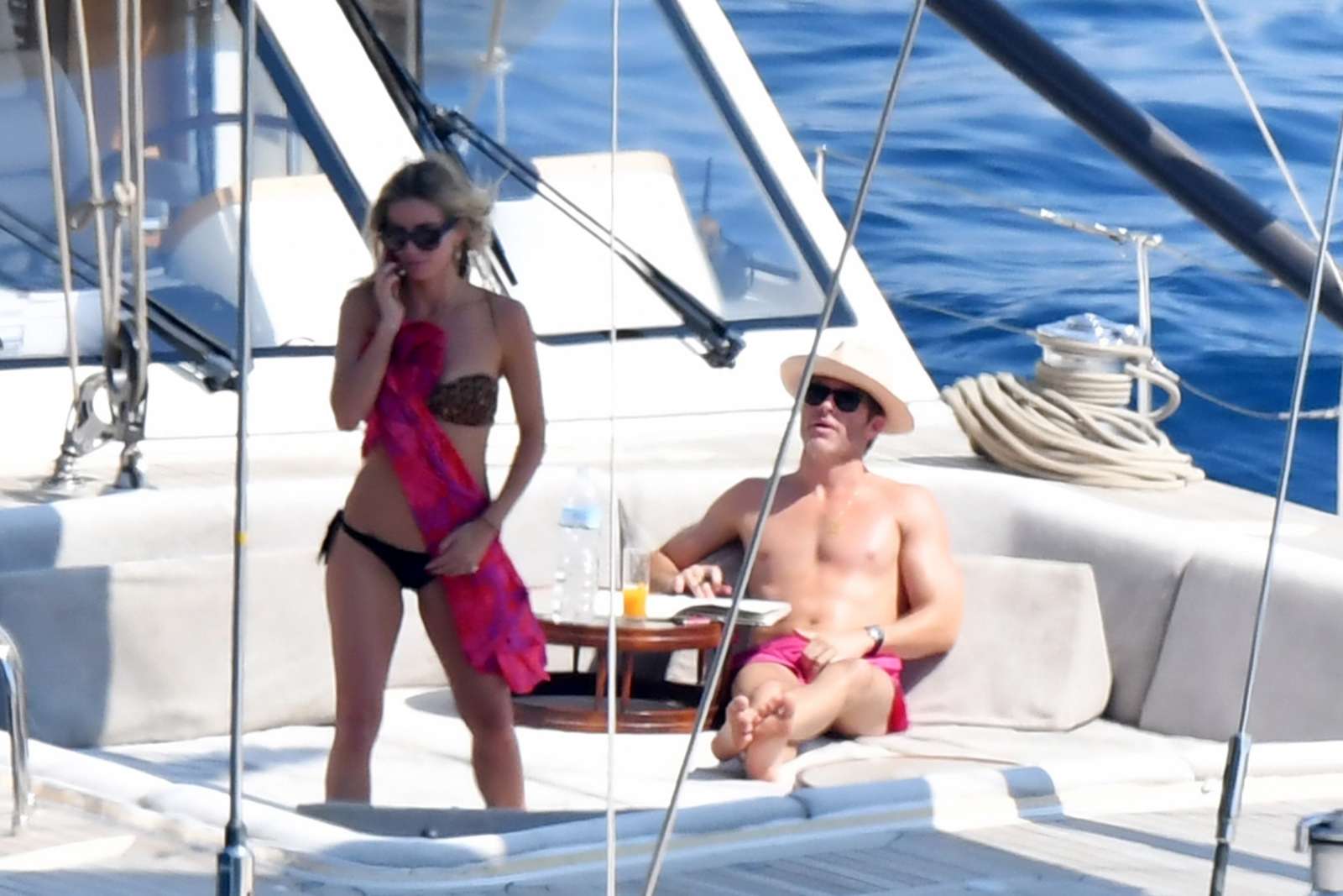 Annabelle Wallis in Bikini on a Yacht in Positano