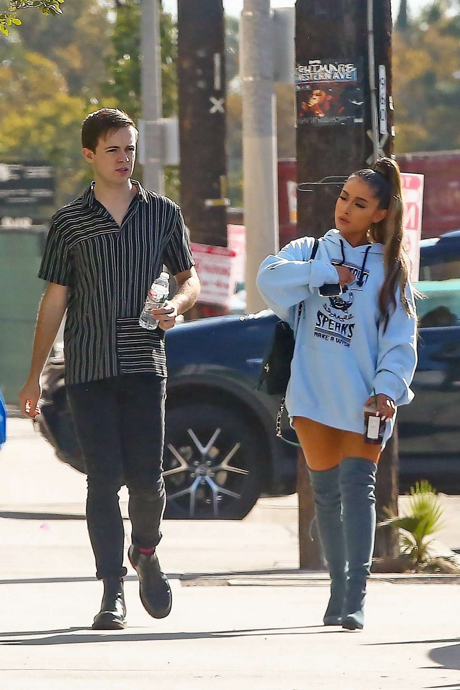 Ariana Grande â€“ Arrives at a music studio in Hollywood