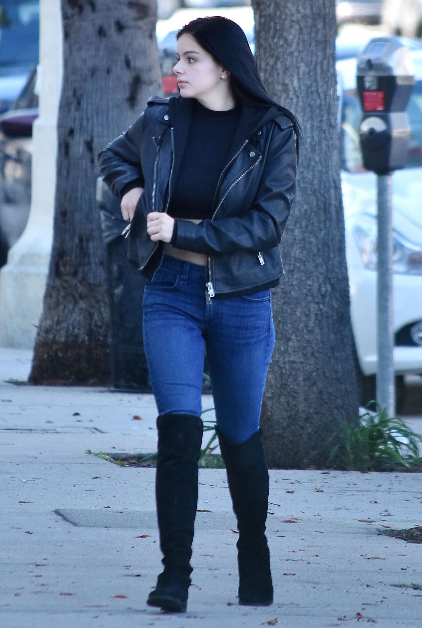 Ariel Winter in Black Leather Jacket â€“ Out in Studio City