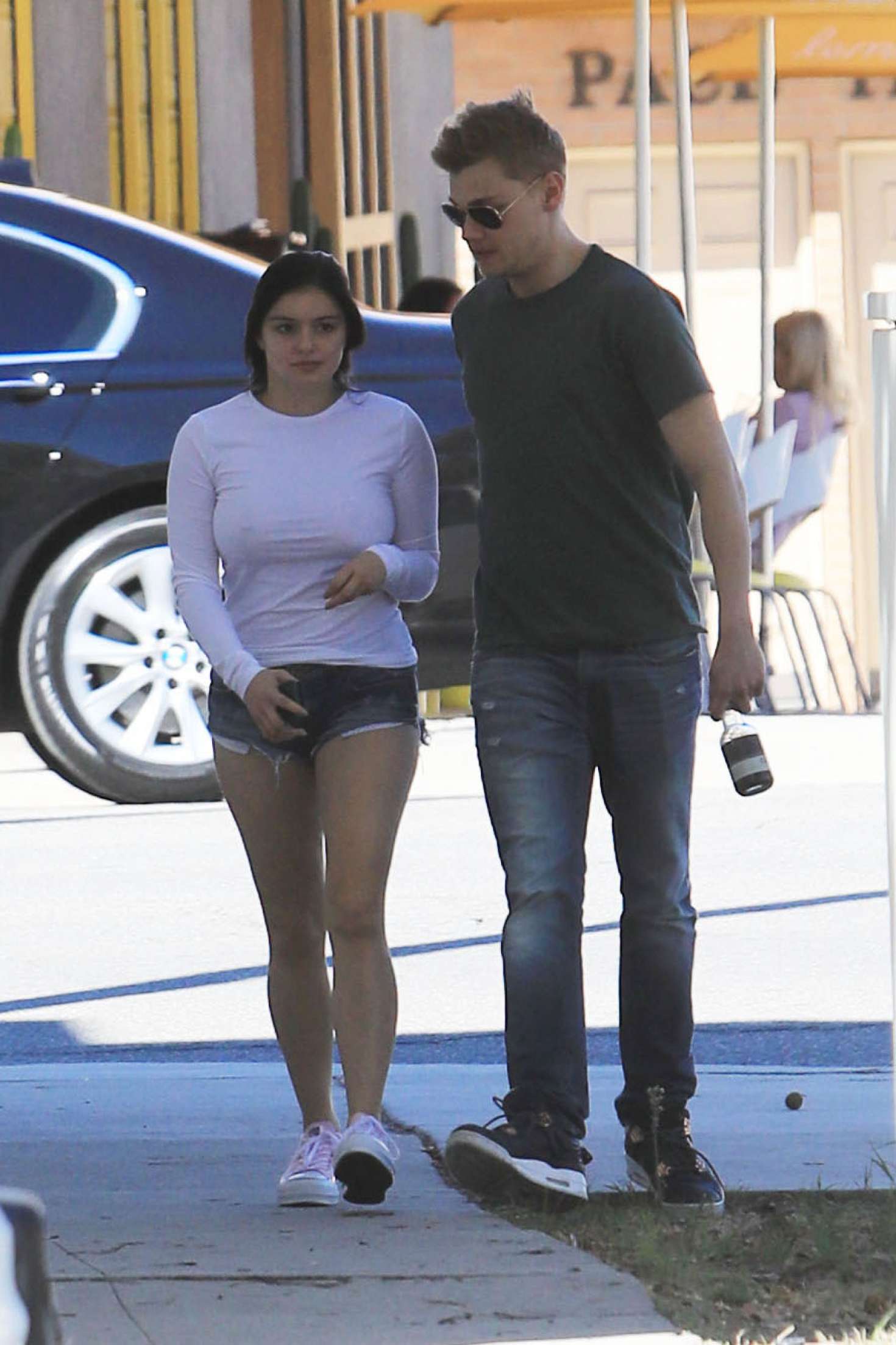 Ariel Winter in Denim Shorts with Levi Meaden â€“ Out and about in LA