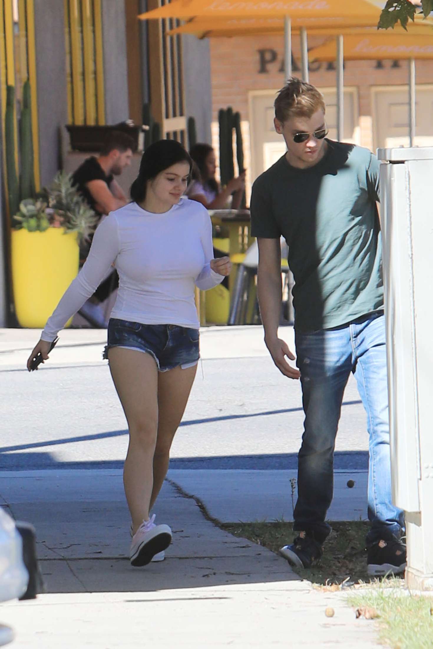 Ariel Winter in Denim Shorts with Levi Meaden â€“ Out and about in LA