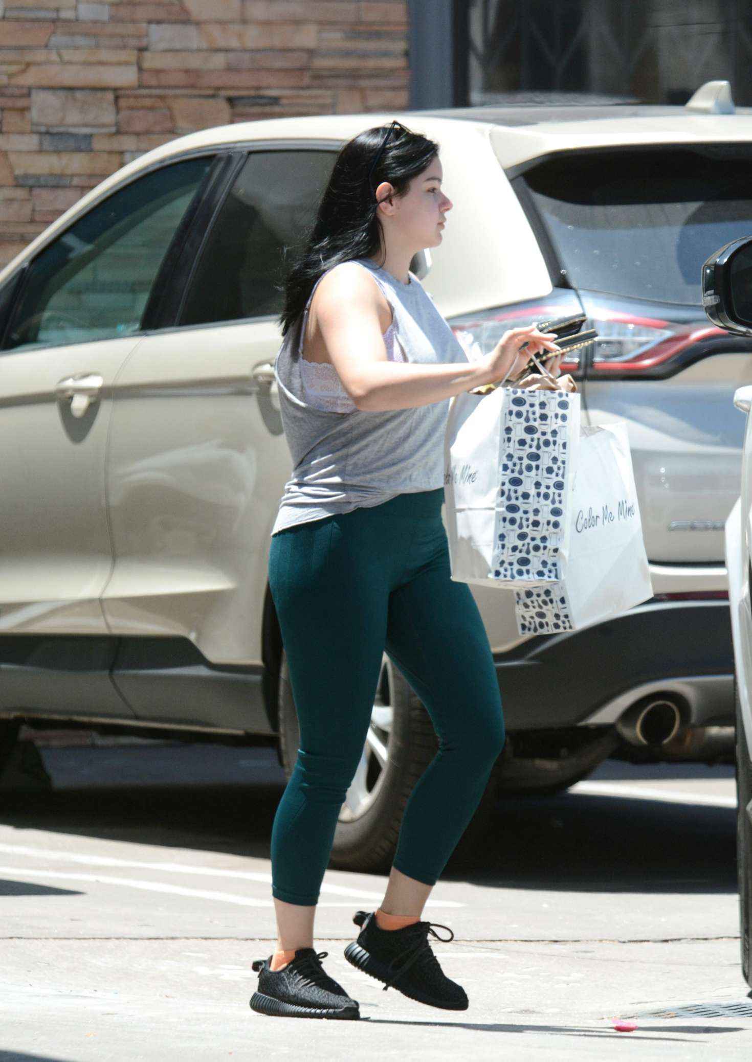 Ariel Winter in Green Tights out in Studio City