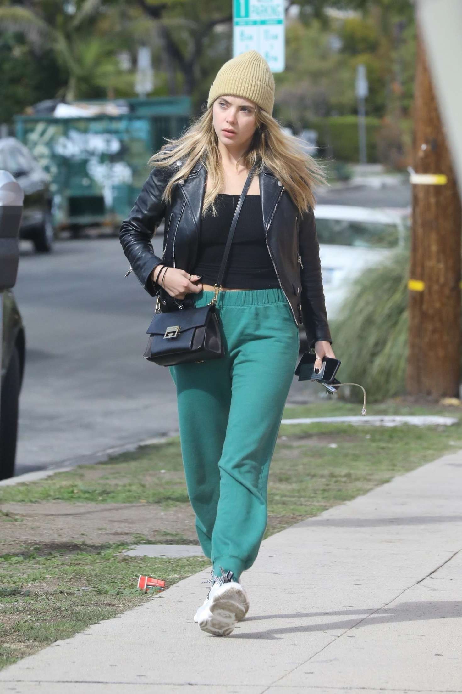 Ashley Benson in Green Sweatpants â€“ Out in LA