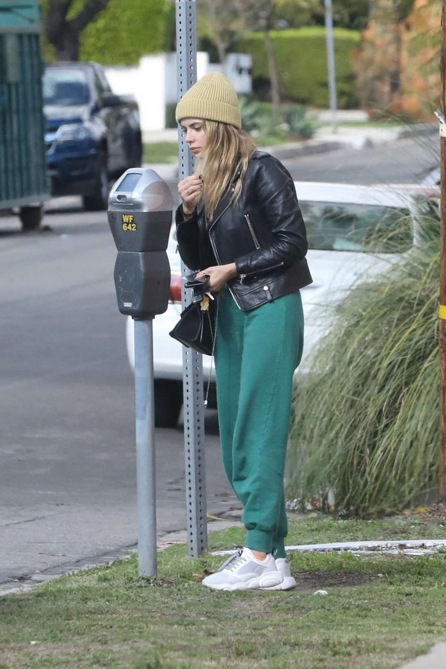Ashley Benson in Green Sweatpants â€“ Out in LA