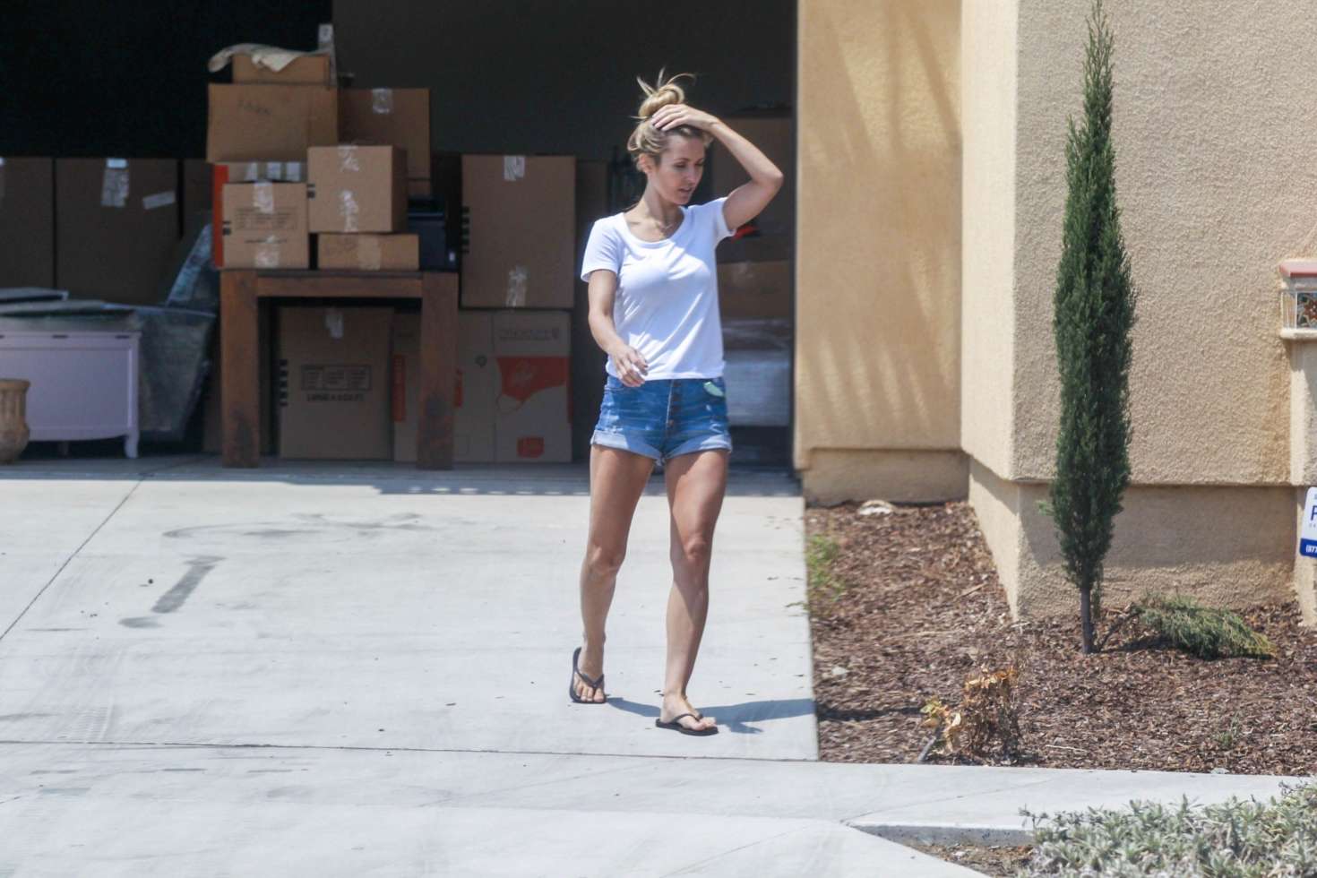 Audrina Patridge in Denim Shorts â€“ Out in Anaheim Hills