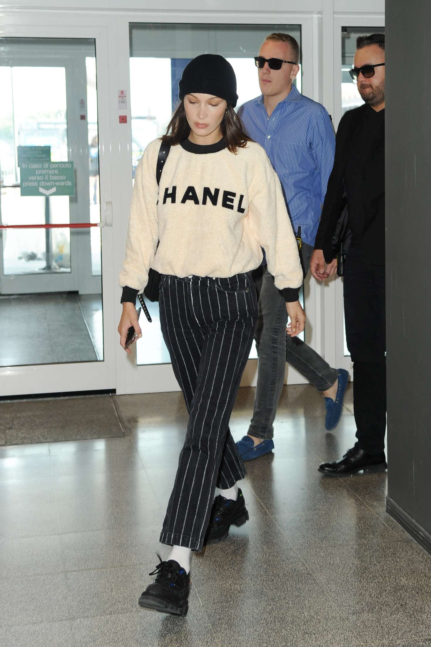 Bella Hadid â€“ Arrives at Airport in Milan