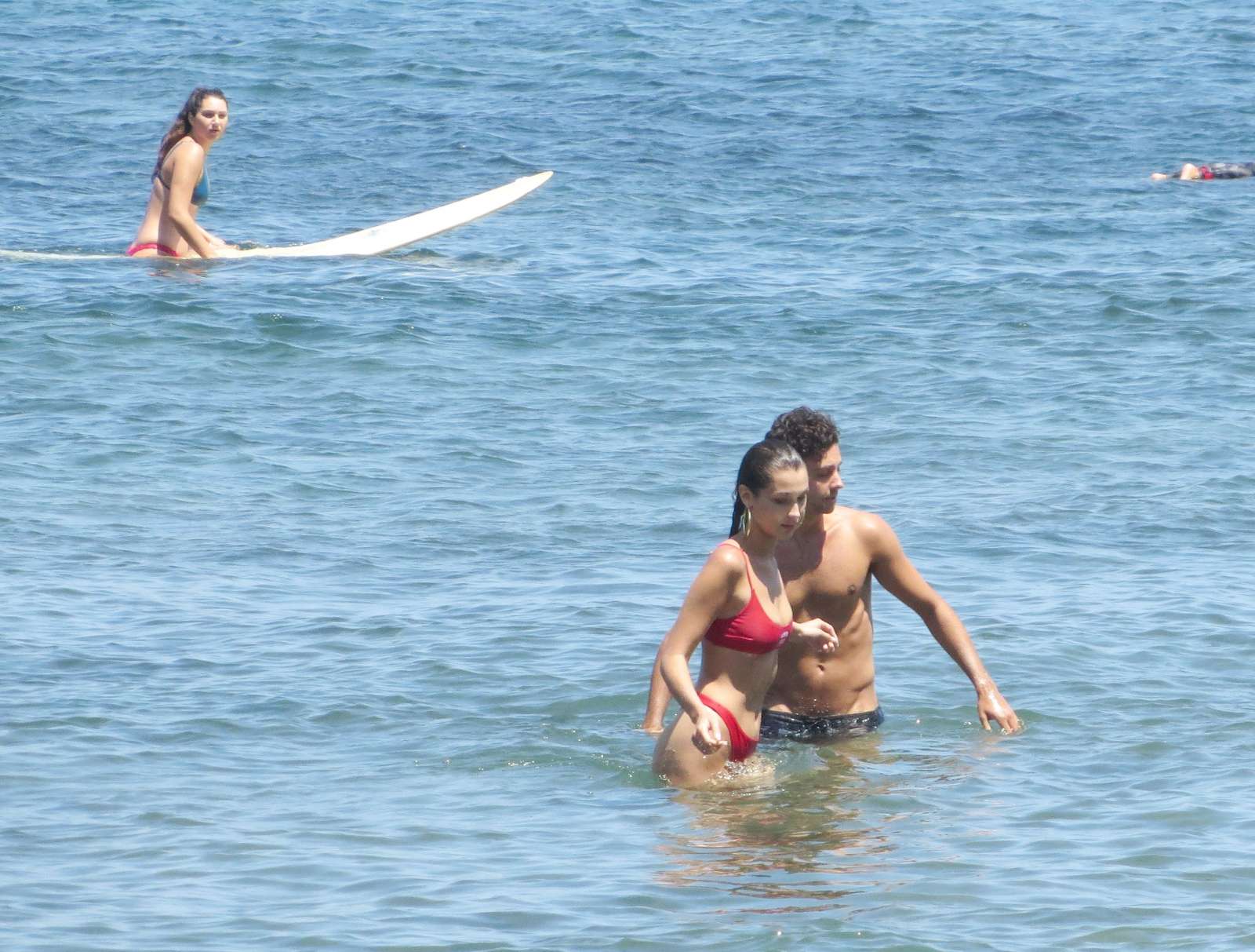 Bella Hadid in Red Bikini on the beach in Malibu