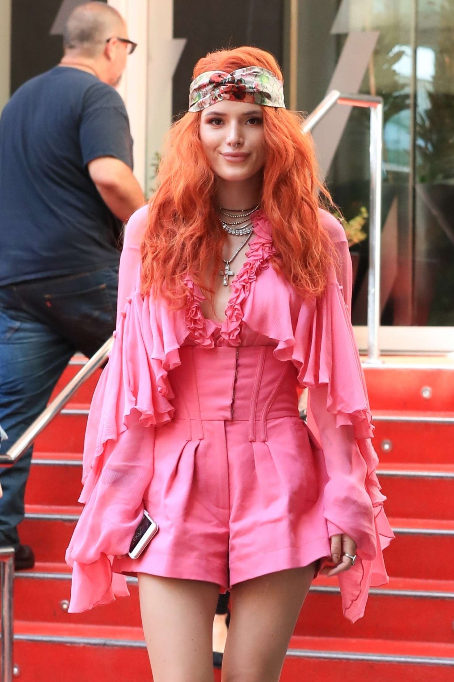 Bella Thorne in Pink â€“ Leaves the W Hotel in West Hollywood