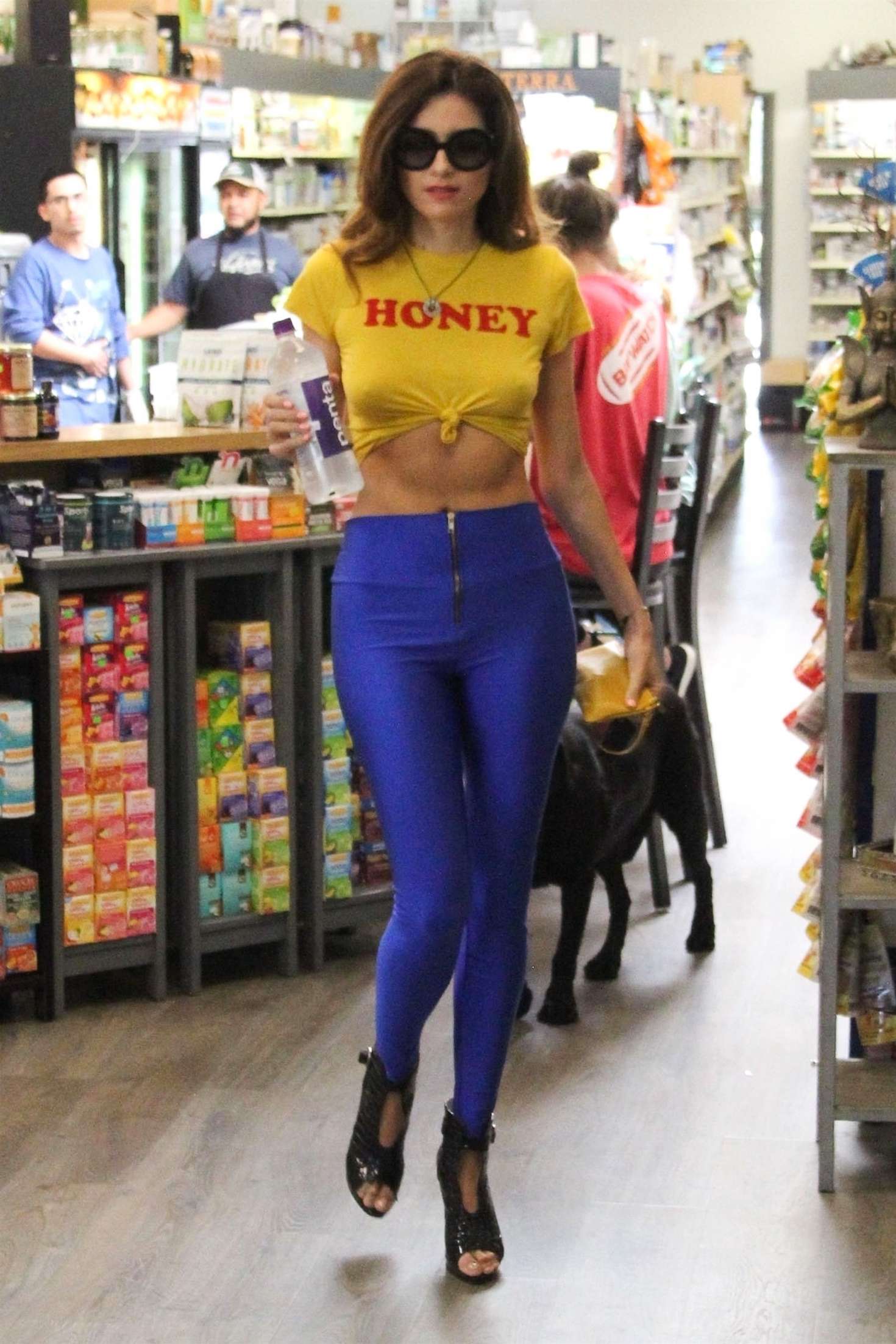Blanca Blanco in Blue Tight Pants out in Malibu