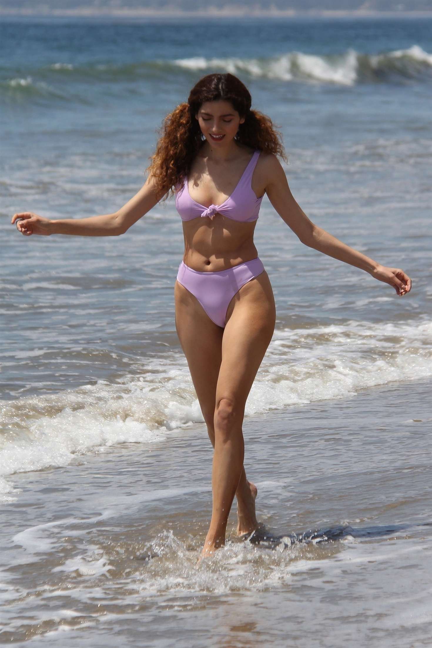 Blanca Blanco in Pink Bikini at the beach in Malibu