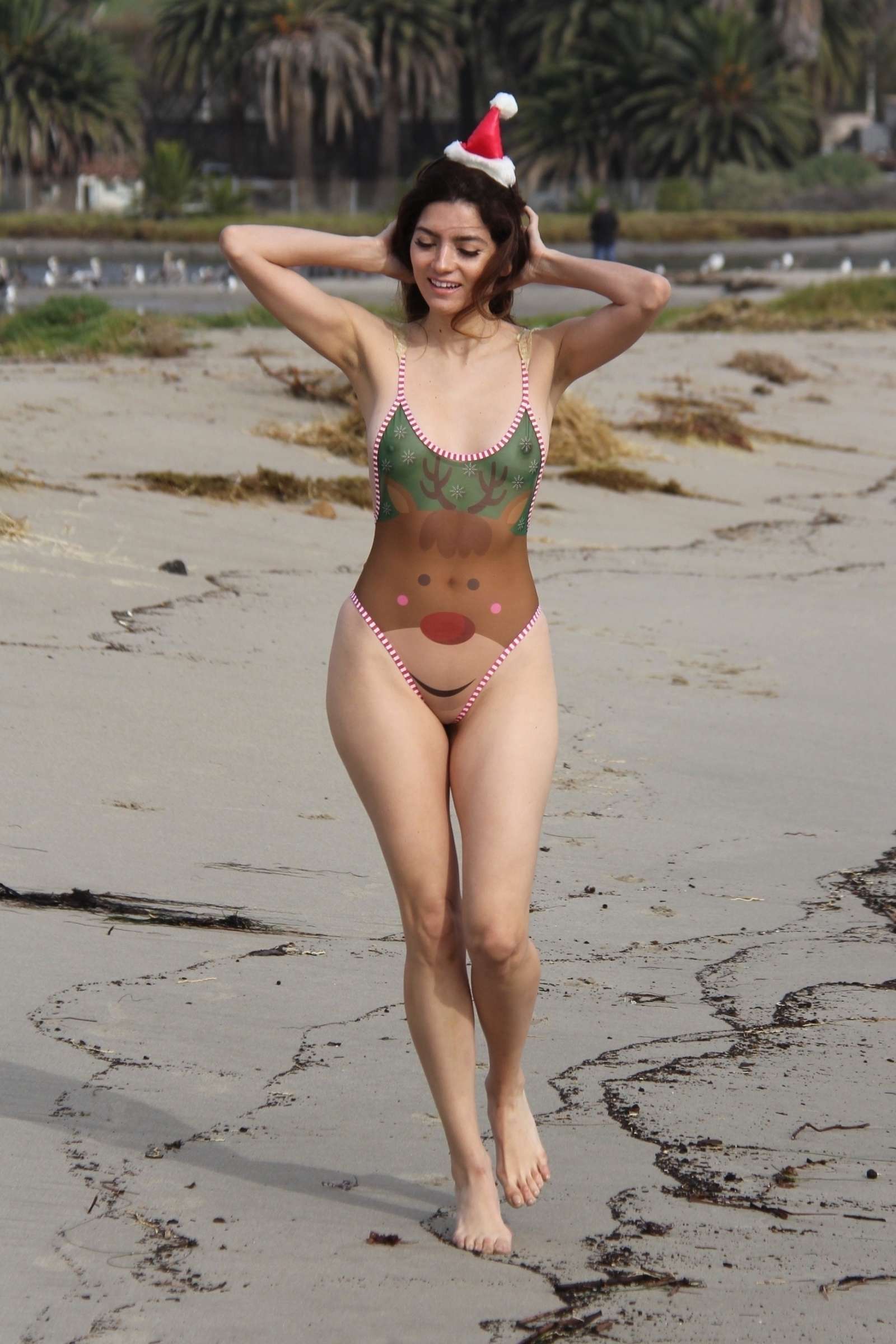 Blanca Blanco in Swimsuit at the beach in Malibu