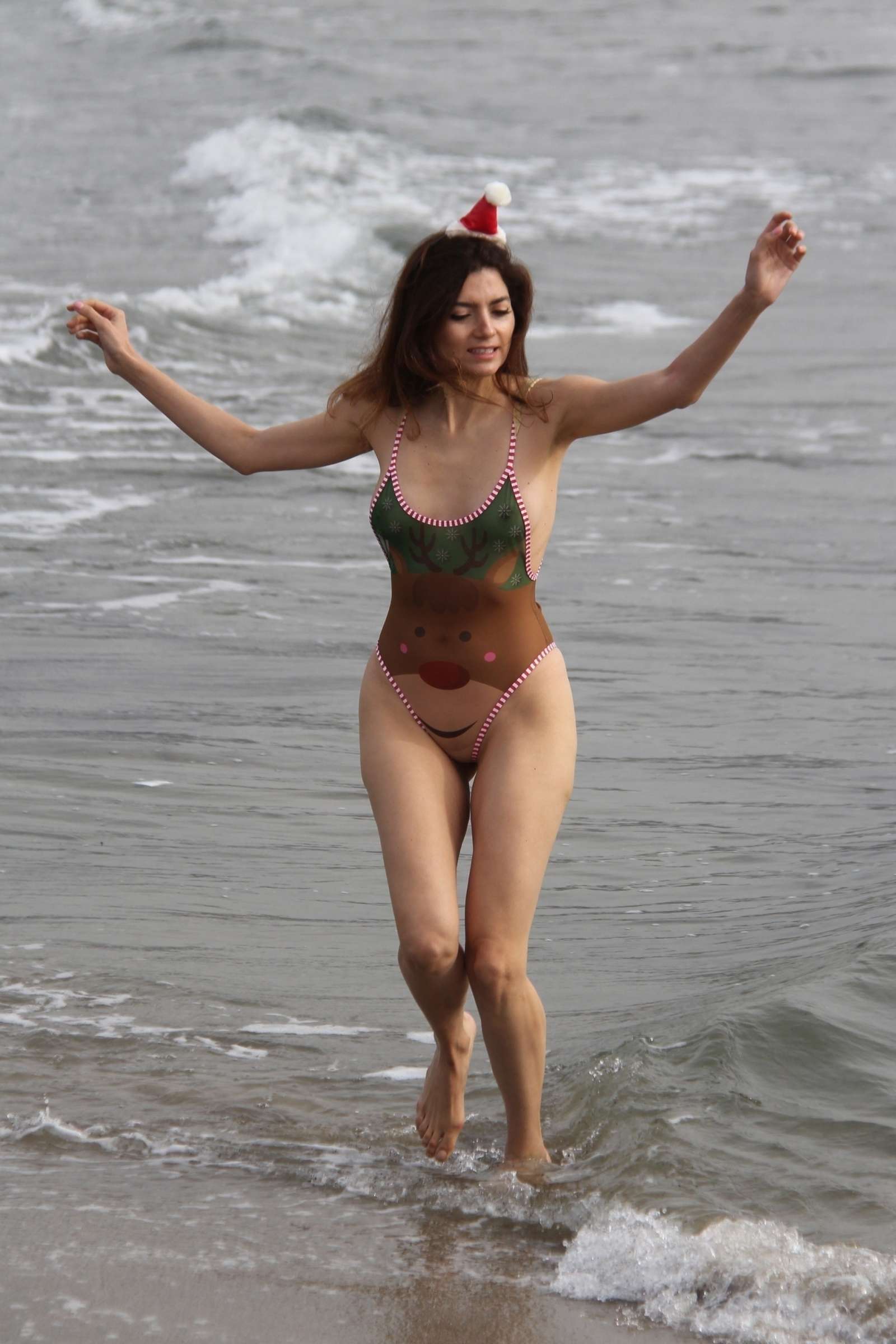 Blanca Blanco in Swimsuit at the beach in Malibu