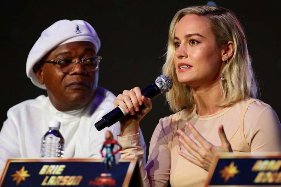Brie Larson â€“ â€˜Captain Marvelâ€™ Press Conference in Singapore