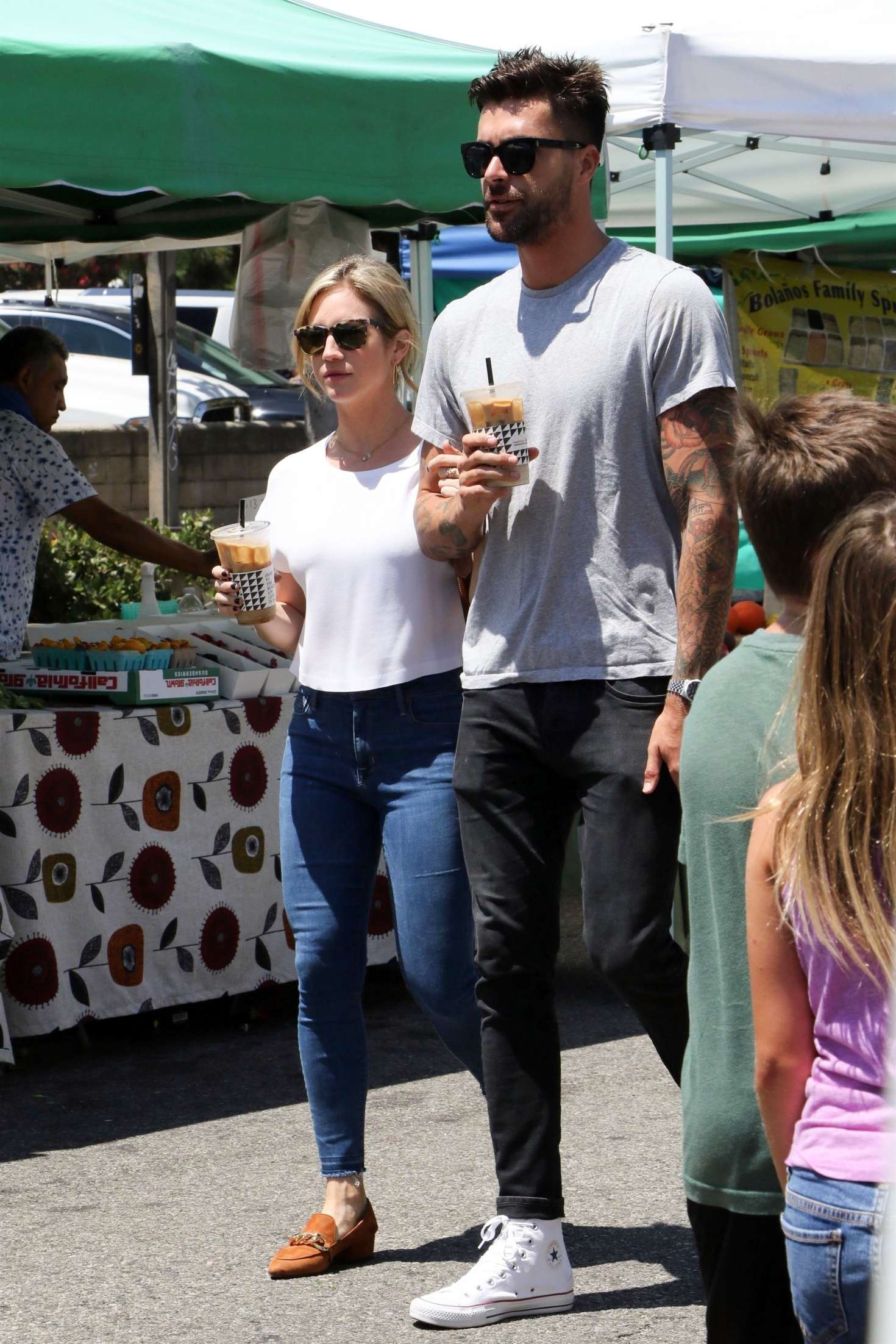 Brittany Snow and her boyfriend at Farmerâ€™s Market in Studio City