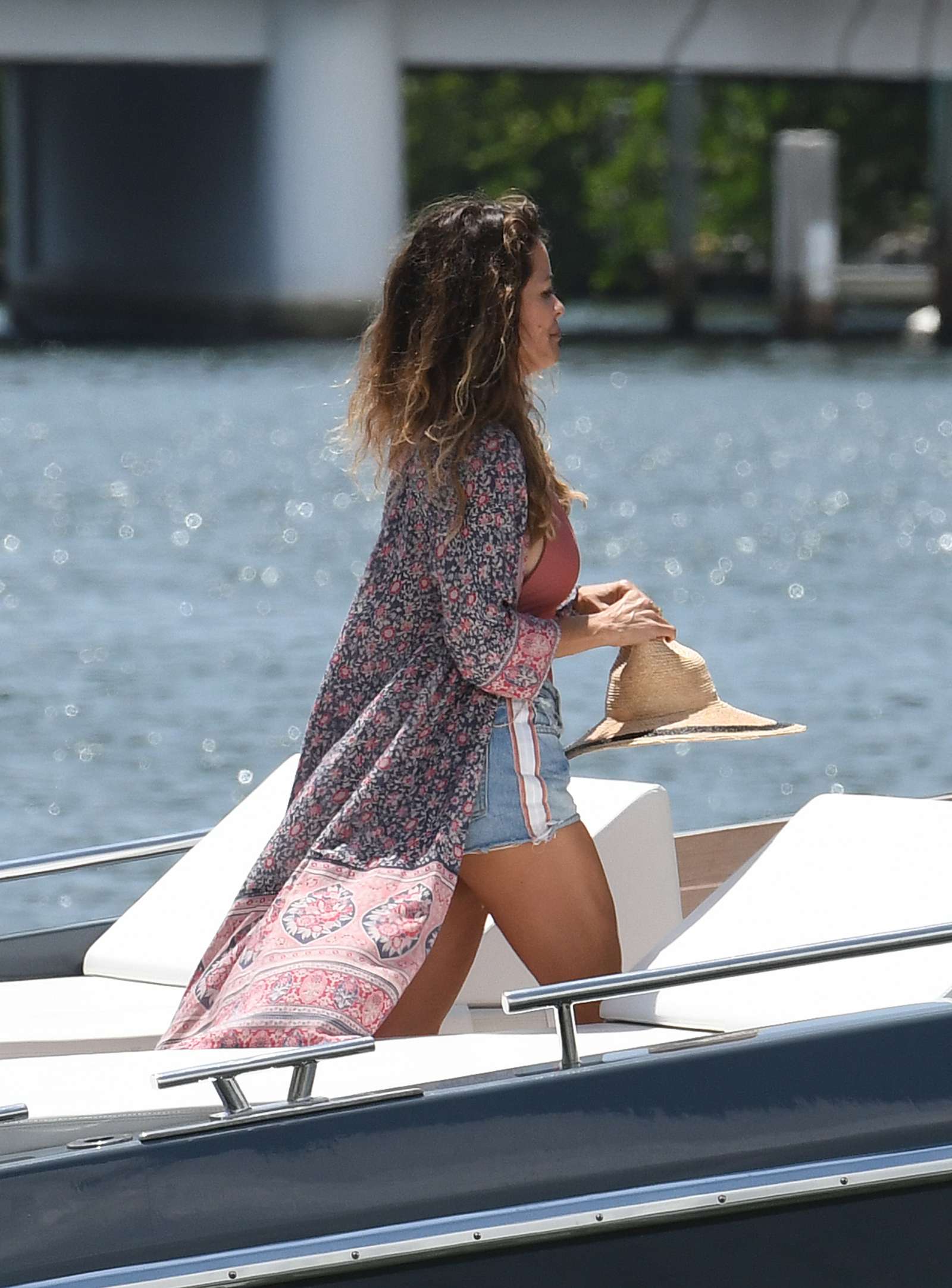 Brooke Burke in Pink Swimsuit â€“ Celebrates her birthday on a yacht in Miami