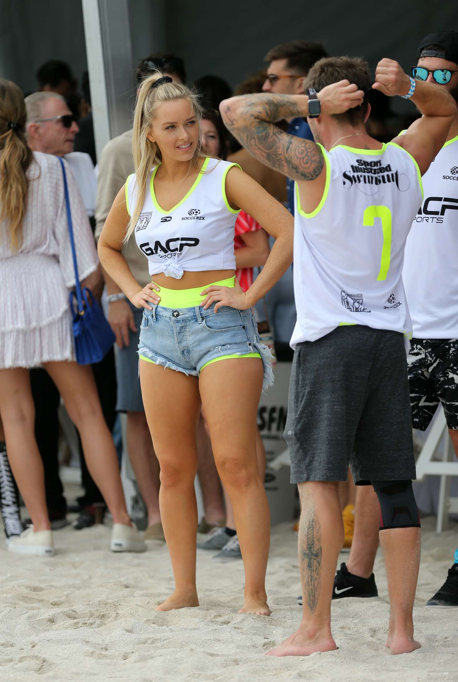 Camille Kostek â€“ Sports Illustrated Swimsuit Celebrity Beach Soccer Match in Miami