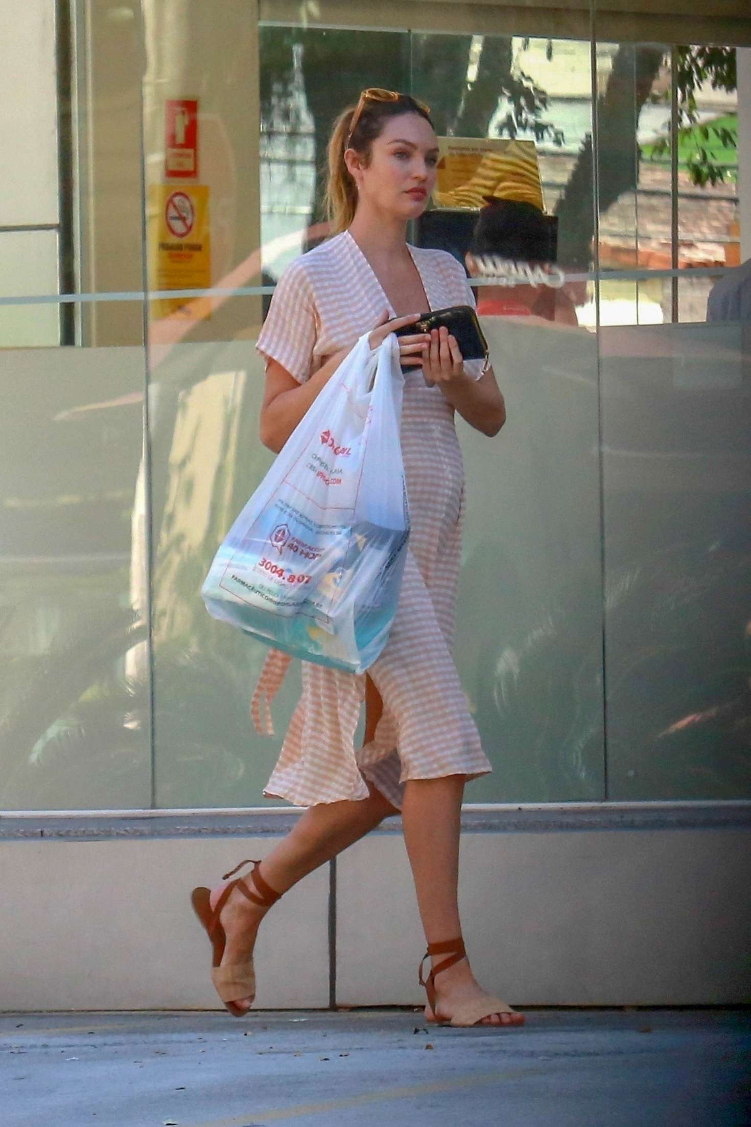 Candice Swanepoel in Summer Dress out in Vitoria