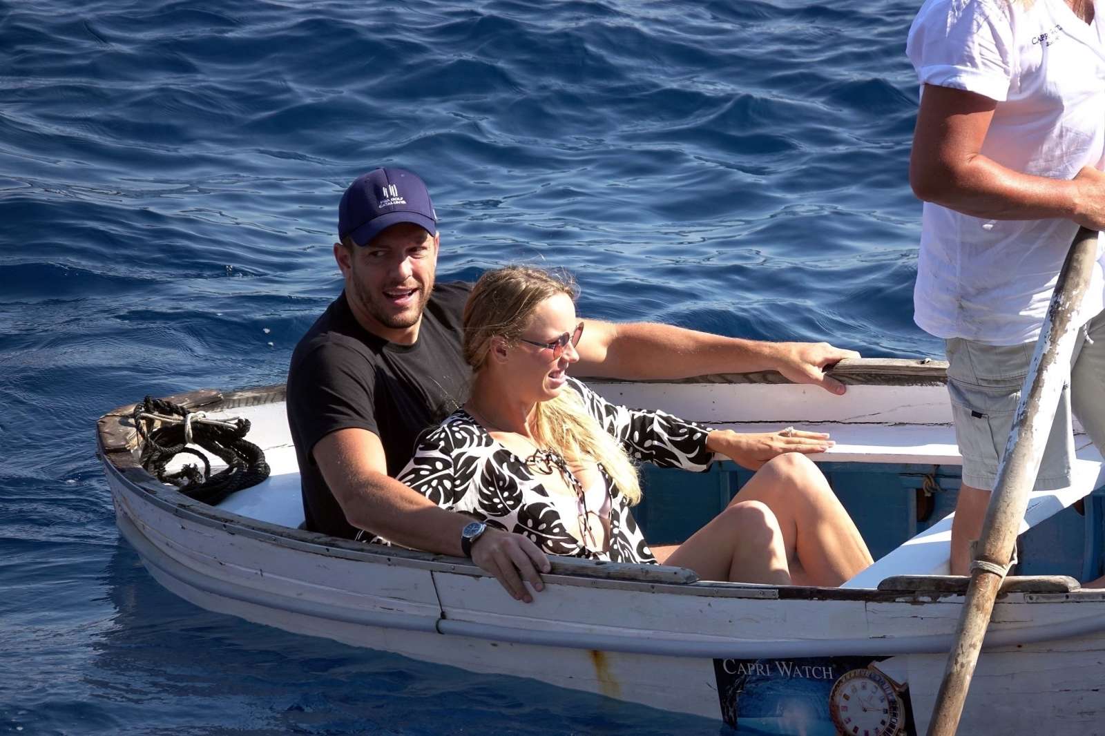 Caroline Wozniacki in Pink Bikini on holiday in Capri