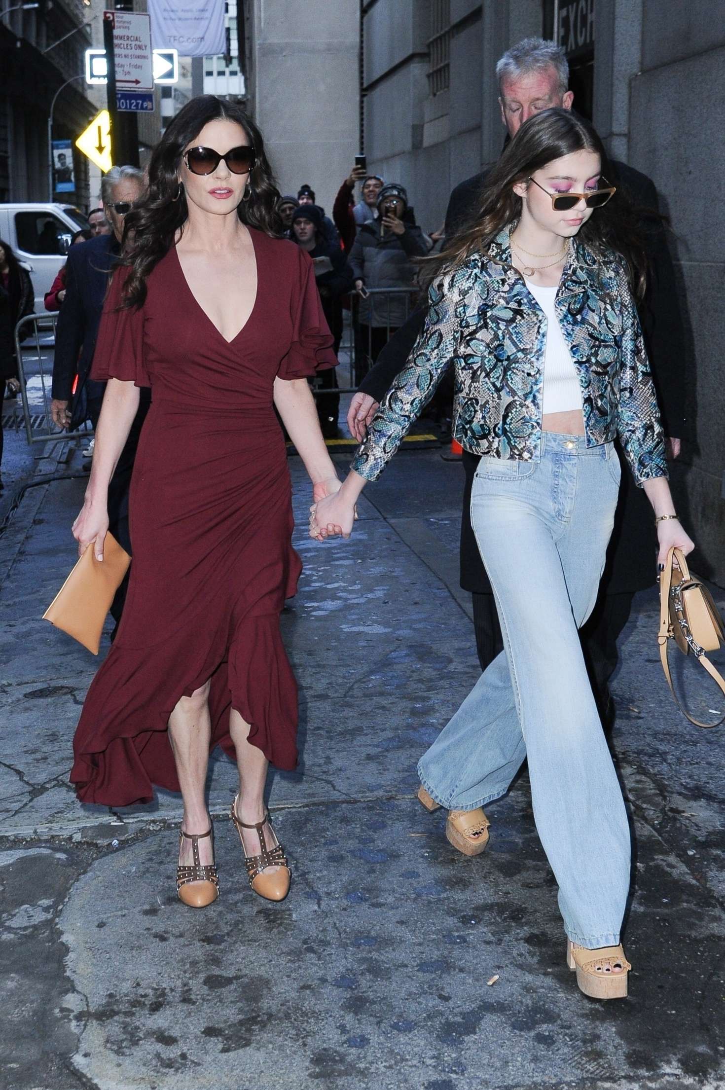 Catherine Zeta-Jones and Carys Zeta Douglas â€“ Leave Michael Kors Fashion Show in NY