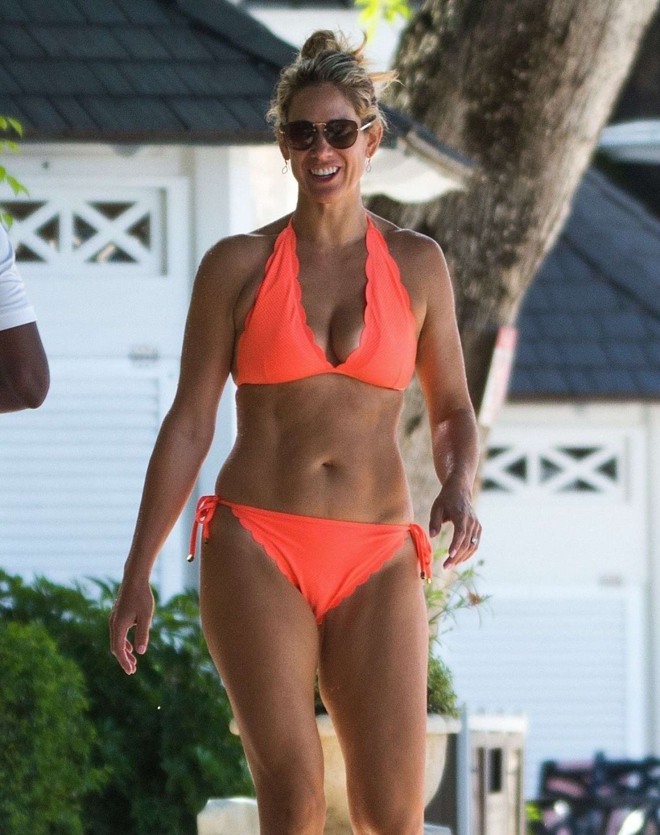 Chanelle Mccoy in Orange Bikini in Barbados