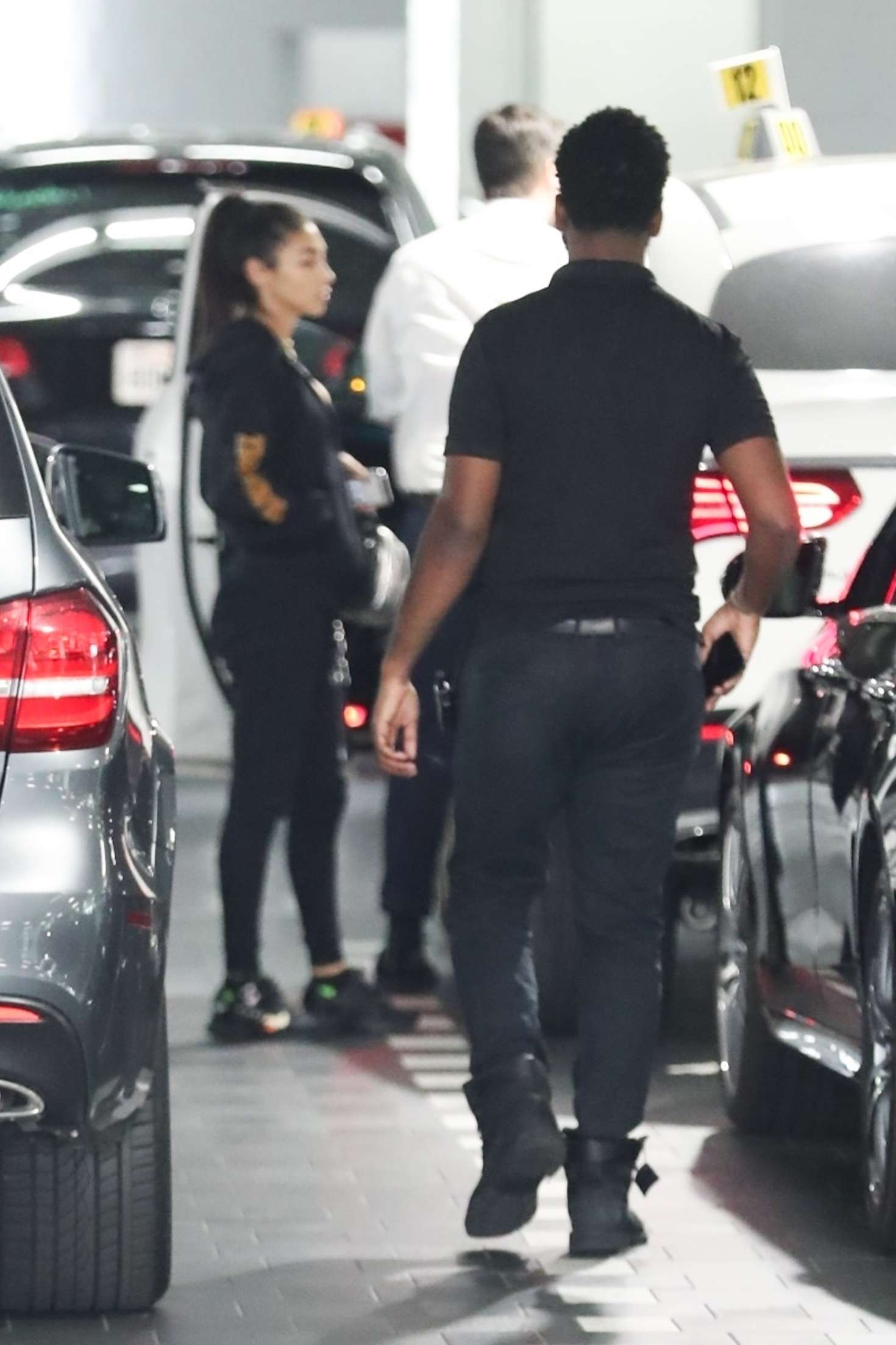 Chantel Jeffries drops off her Mercedes-Benz to get it serviced in Beverly Hills