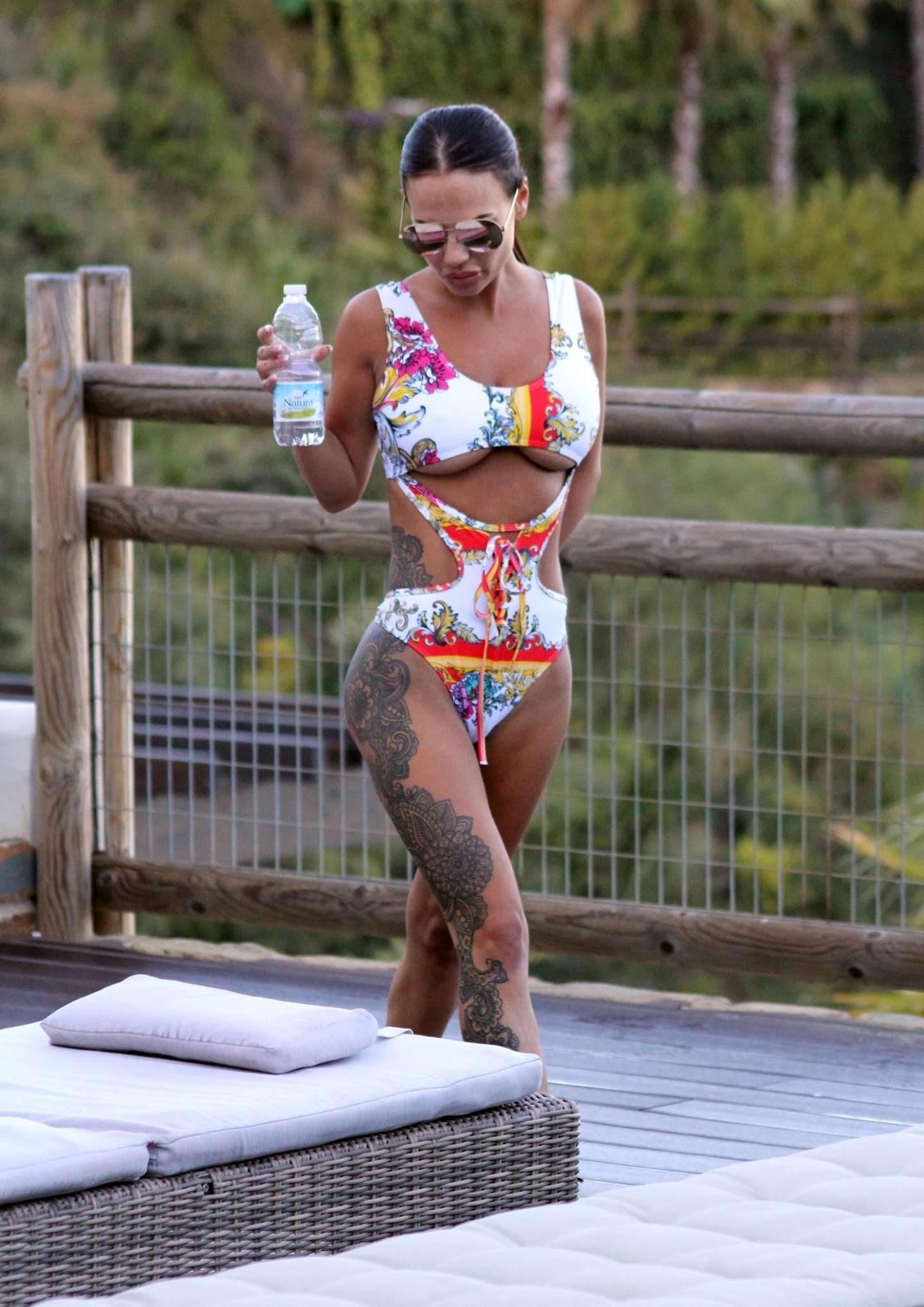 Chantelle Connelly â€“ Looking hot in a floral bikini in Marbella