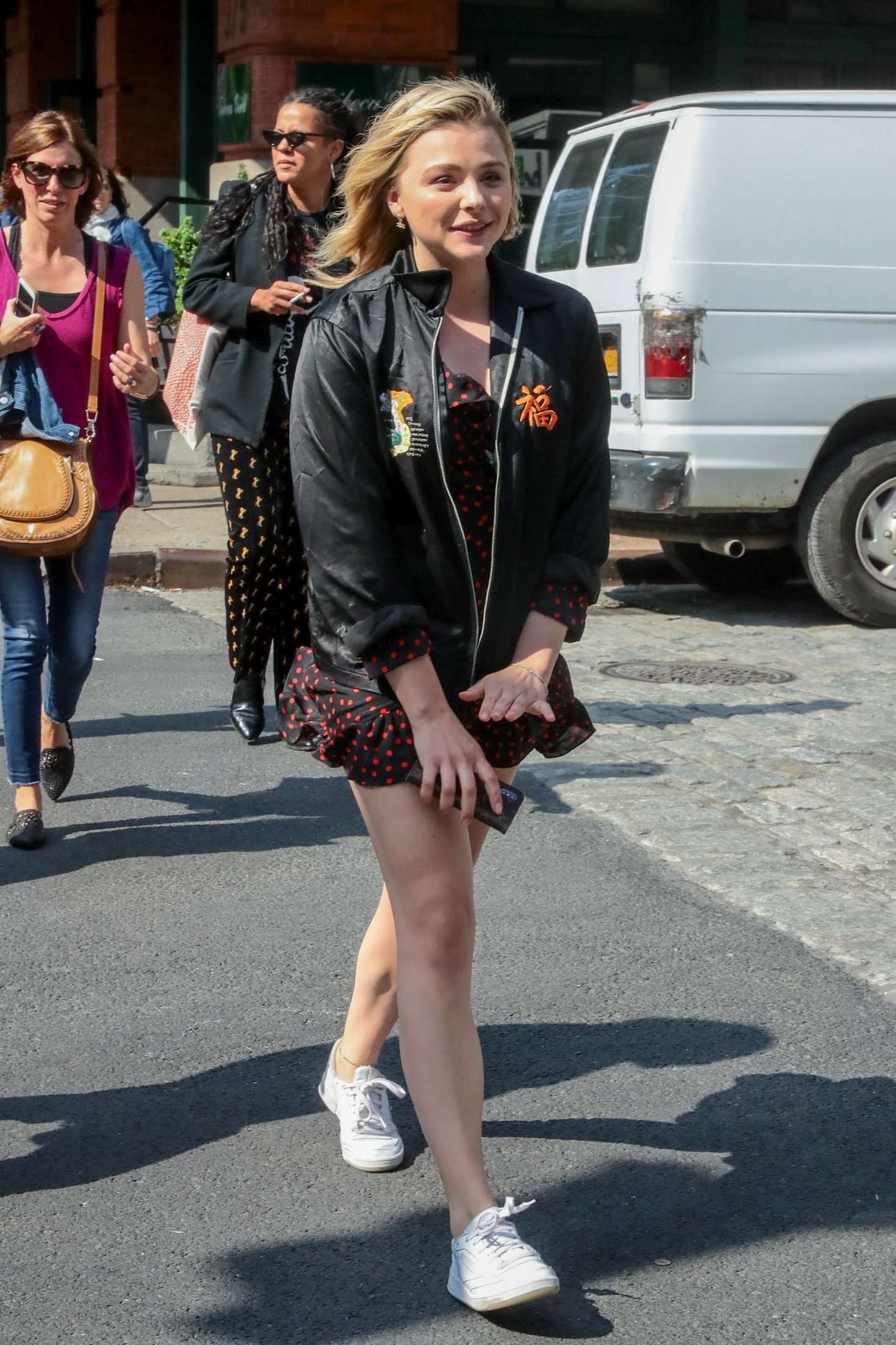 Chloe Moretz in Mini Dress out in Tribeca