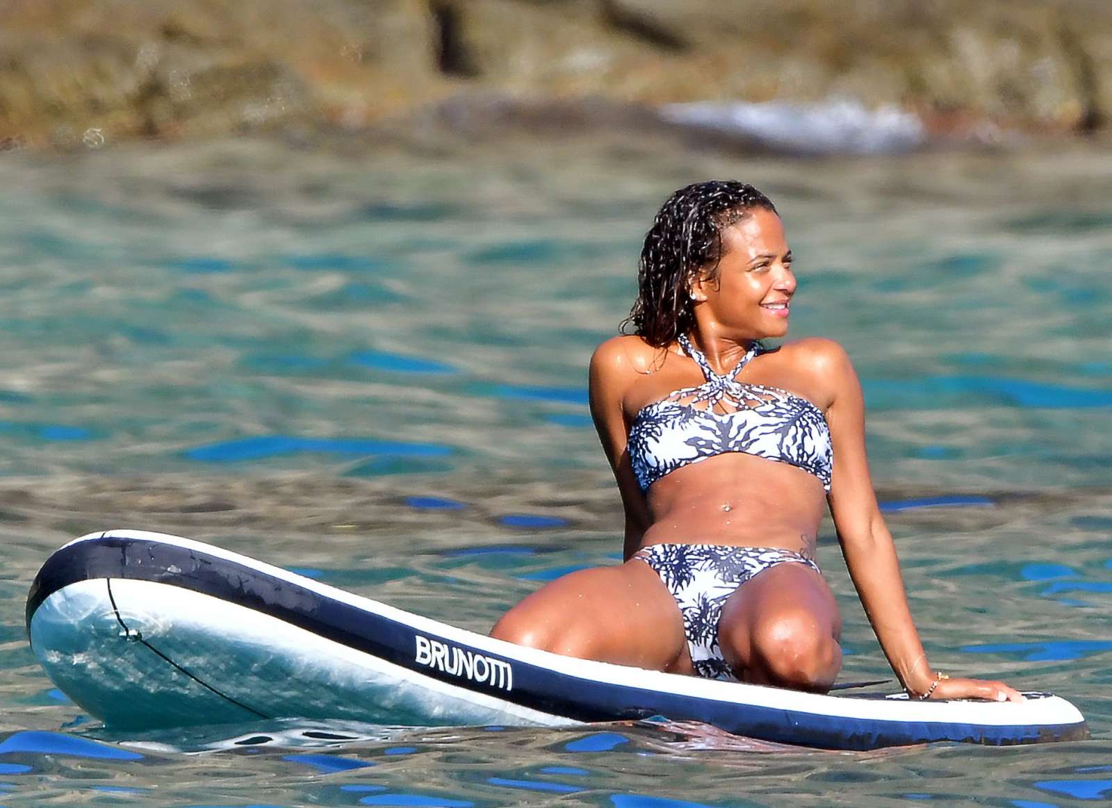 Christina Milian in Bikini on a boat in St. Tropez