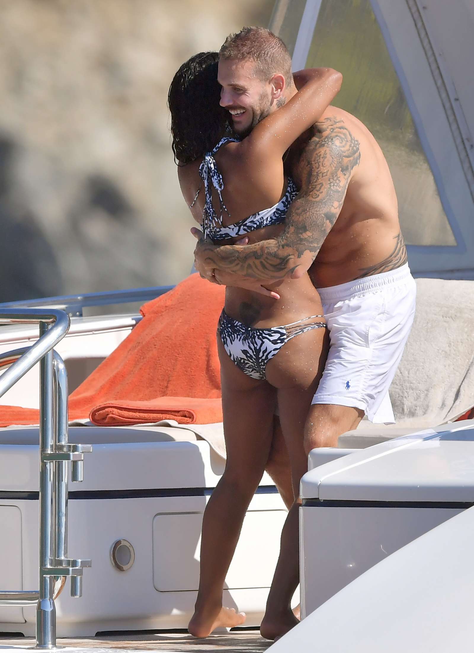 Christina Milian in Bikini on a boat in St. Tropez